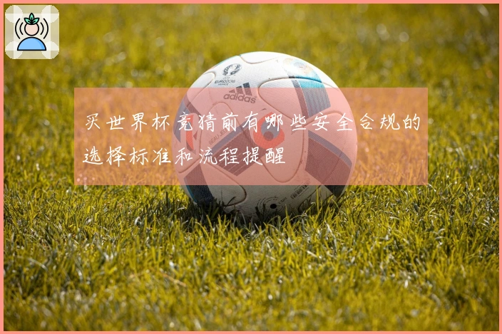 买世界杯竞猜前有哪些安全合规的选择标准和流程提醒